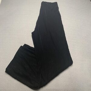 Gap Pants Womens 12 Tall Black Velvet High‎ Rise Wide Leg Pull On Dress